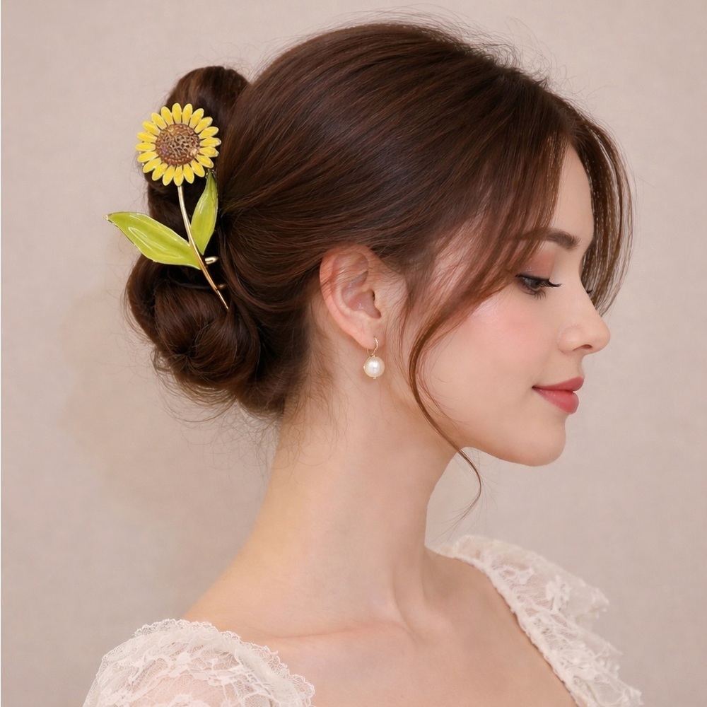 Sunflower Metal Hair Claws